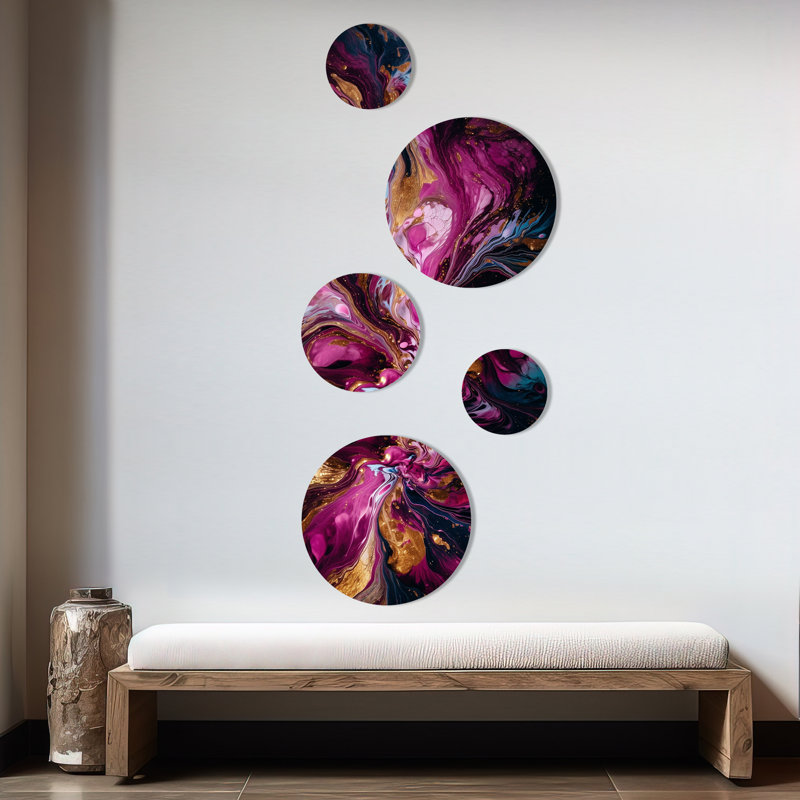Ensemble de 5 décorations murales «The Essence Of Fluidité II»