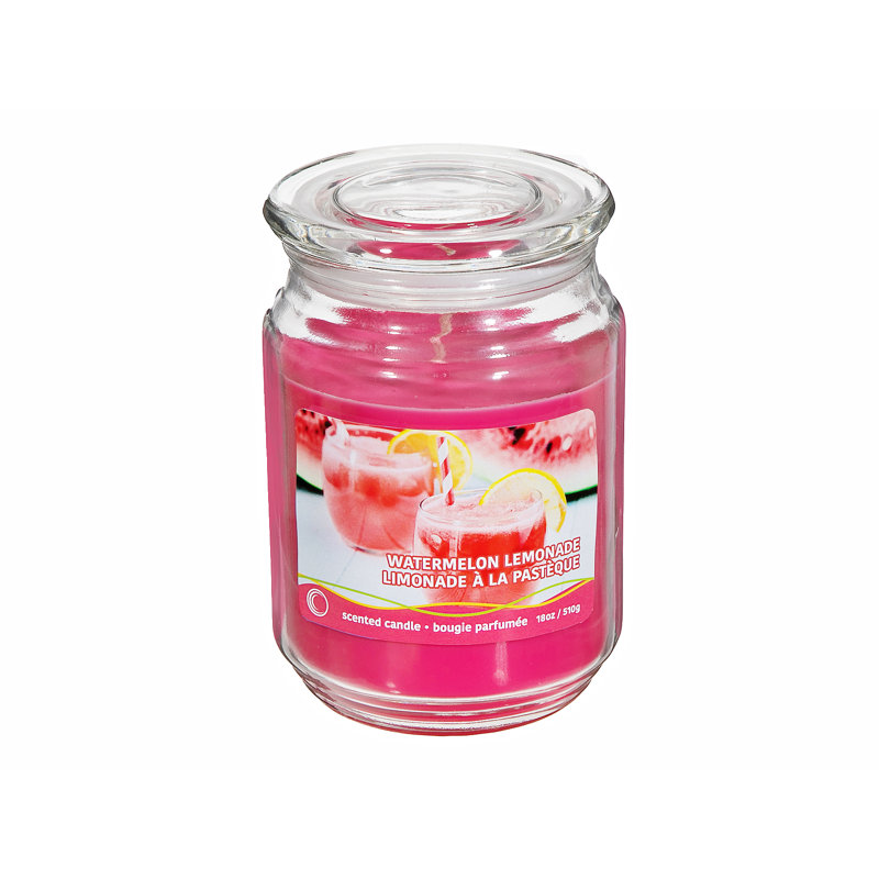Pot parfumé 18 oz avec couvercle en verre (pastèque limonade) - ensemble de 2