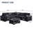Clitheroe 98.7" Wide L-Shaped Corner Corduroy Modular Sectional Sofa With Multifunctional Ottoman-2086273858