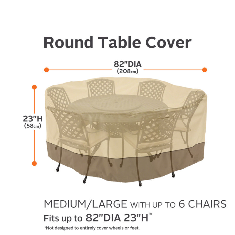 Outdoor Patio Dining Set Cover, 23" H x 82" W x 82" D