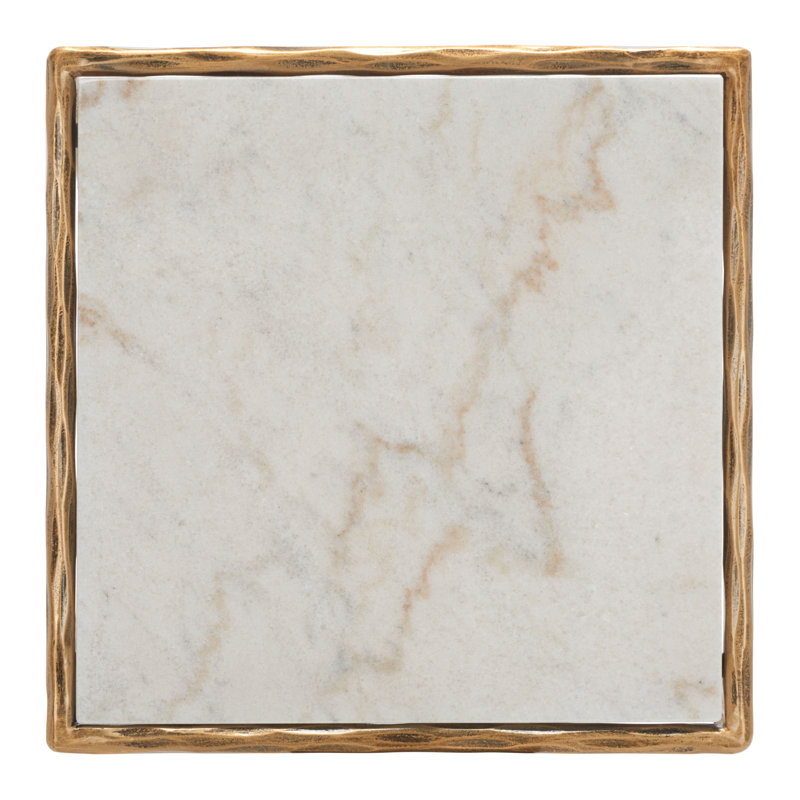 Evelynn Genuine Marble End Table