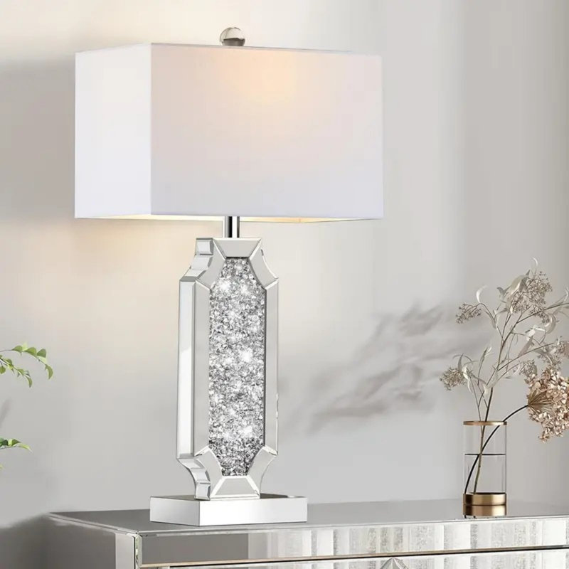 Ensemble de 2 lampes de chevet à miroir 3 couleurs