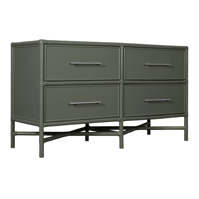Venice 4 Drawers 54" W Double Dresser, Evergreen