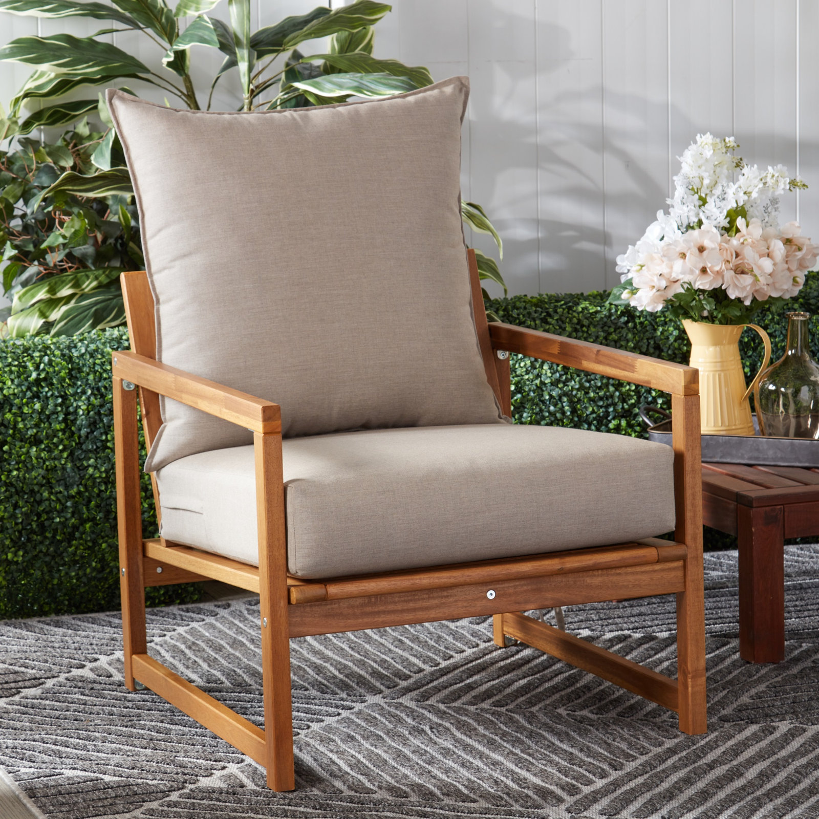 24" Sunbrella® Seat and Back Cushion, Cast Ash