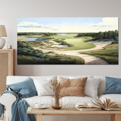 Parcours de golf en été - art encadré de golf