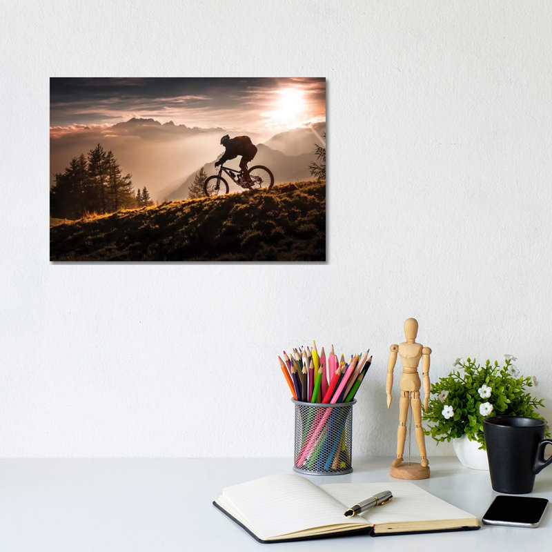 Golden Hour Biking- Gallery-Wrapped Canvas Giclée