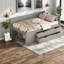 Lits simples peu encombrants avec rangement en bois massif gris moderne