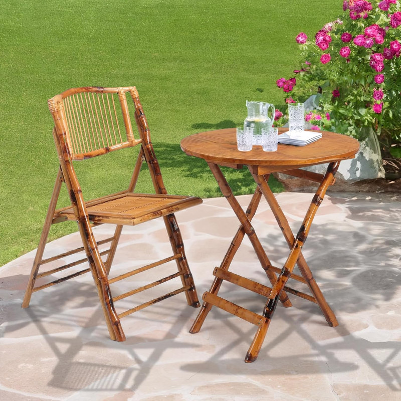 Table ronde d'extérieur en bois 2,3 pi