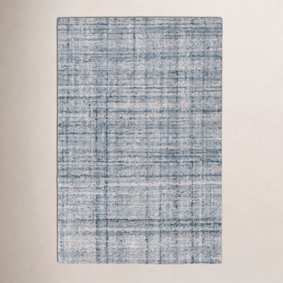 Harris Blue/Brown Hand Micro Hooked Wool Rug