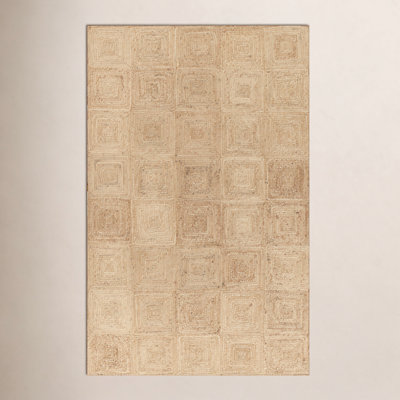 Mykonos Natural Hand-Woven Geometric Jute Rug
