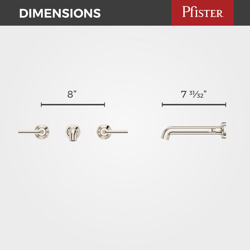 Tenet Wall Mounted Bathroom Faucet, Polished Nickel