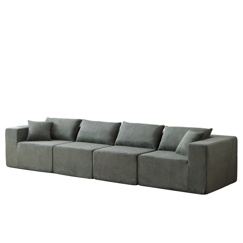 Riaan Modular Sectional Sofa, Green Corduroy