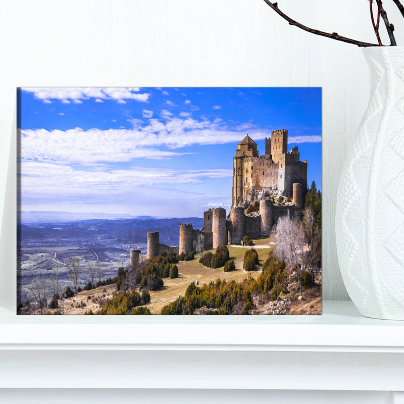 « médiéval loarre castle panorama », reproduction de photo sur toile, H 8 po x l 12 po x P 1 po