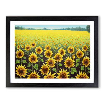 Amazing Sunflower Field - Framed Print