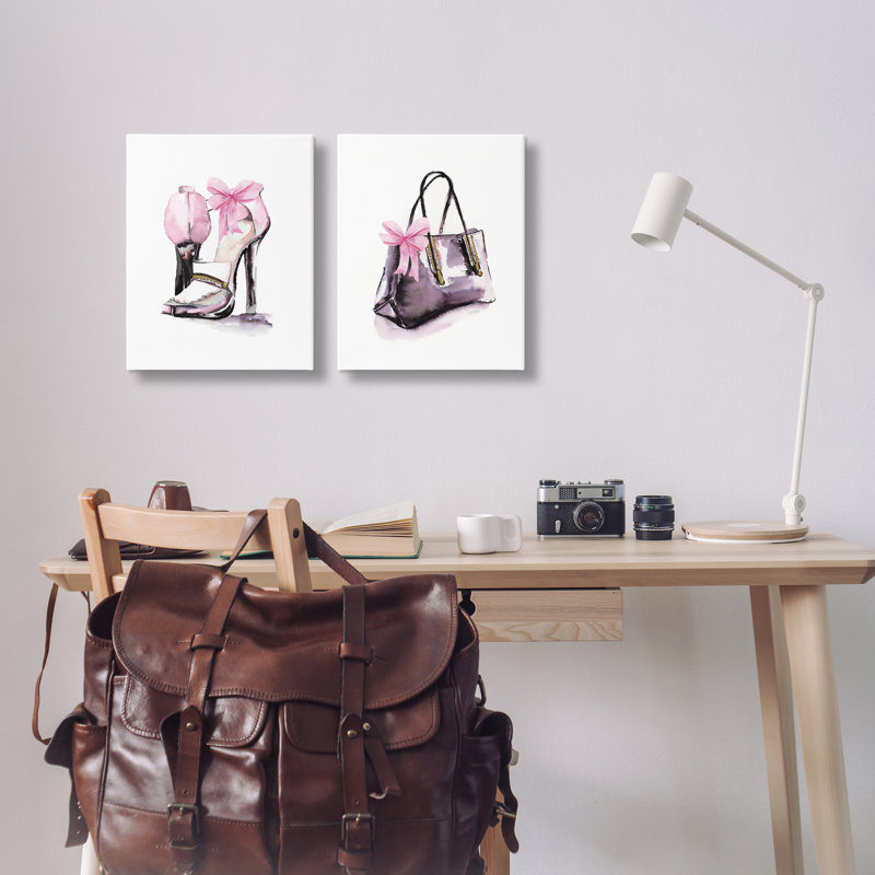 Ensemble de 2 chaussures de luxe à chaussures et sac à main, design par Stella Chang, H 20 po x l 16 po
