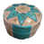 Biege/Teal Genuine Leather