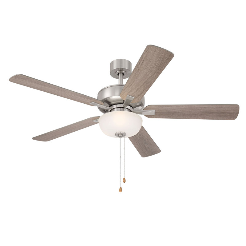 Kendleton 52'' Ceiling Fan with Light Kit, Brushed Nickel