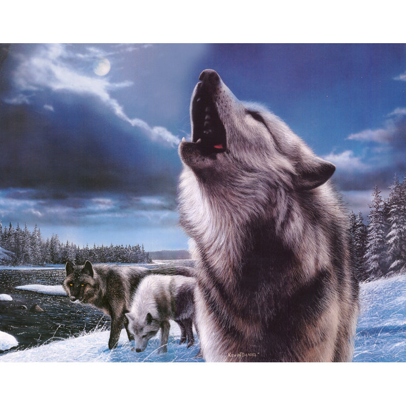 Wolves (Howling), 14" H x 18" W