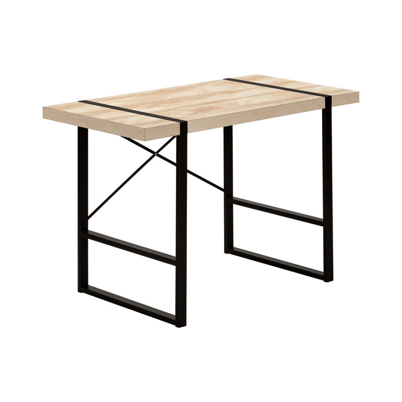 Bureau d'ordinateur, bureau personnel, ordinateur portable, L 48 po, travail, stratifié naturel, contemporain, moderne