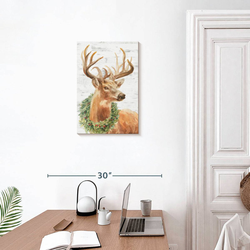 Brampt Woodland Holiday - cerf gris, H 24 po x l 16 po