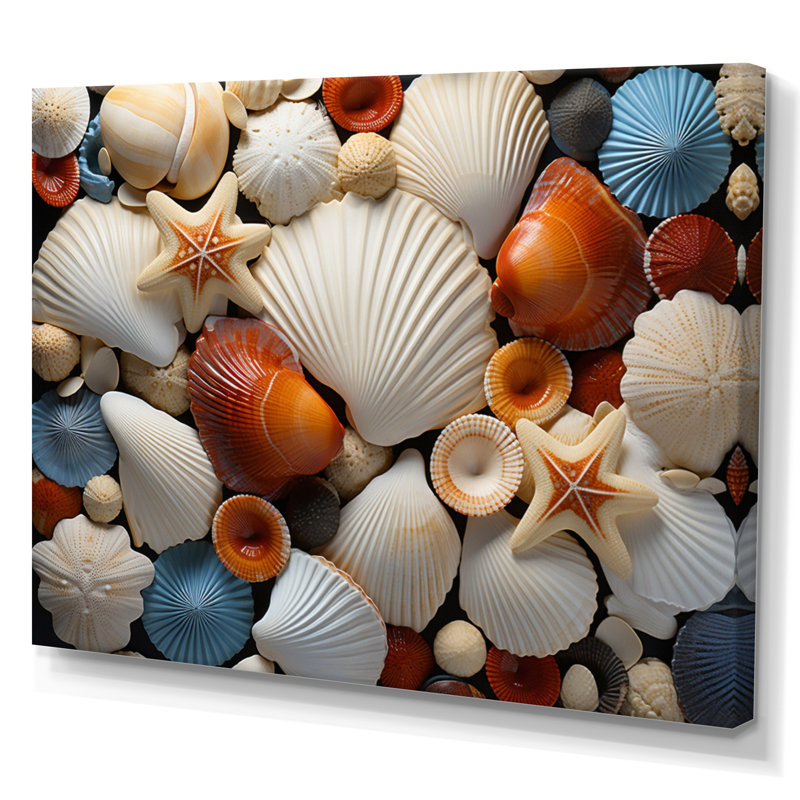 Photo de plage coquillage symphonie 8e - décoration murale nautique et plage, H 12 po x l 20 po x P 1 po, Toile tendue