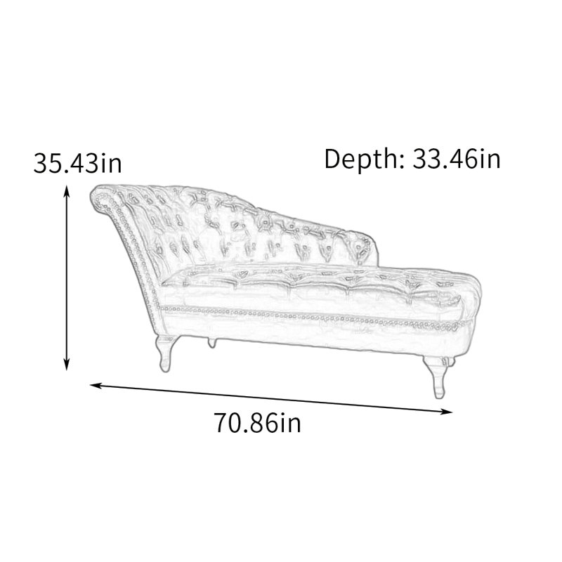 Chaise longue d'intérieur Modern Living, Vert foncé, Orienté à gauche (vu de face)