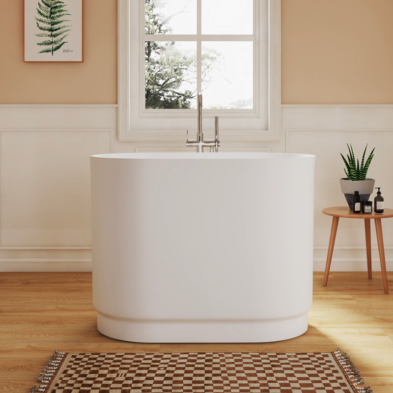 Fslefay 39'' Freestanding Bathtub Solid Surface Deep Soaking Tubs