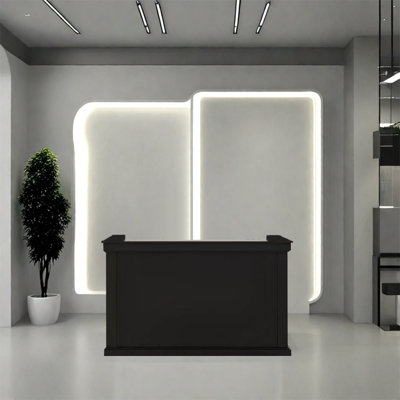 Station de hall d'entrée rétro avec un podium pour le bureau, un hôtel ou un restaurant