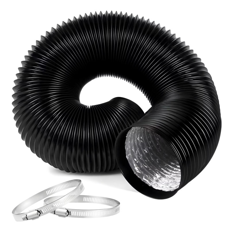 Tuyau flexible de protection pour sécheuse à 4 couches pour le chauffage, la ventilation et l'évacuation de l'air, avec 2 pinces de protection pour l'eau chaude IPower