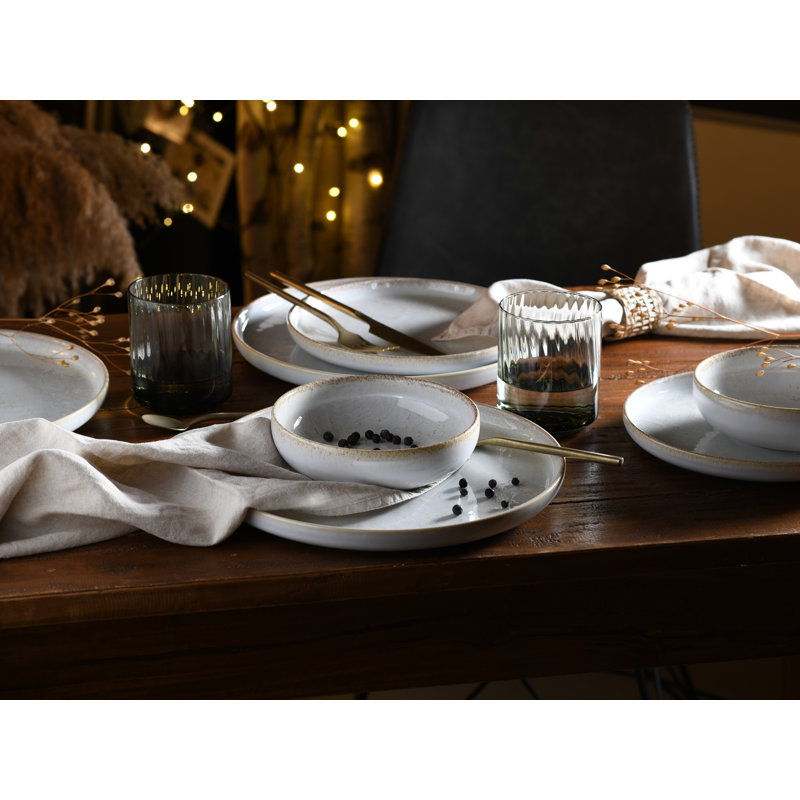 Uno Piece Stoneware Dinnerware Set - Service for 4