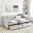 Upholstered Tufted Daybed | Velvet Button - Tufted Copper Nail - Trimmed Waved Arms & Drawers-1166931860-1166931863