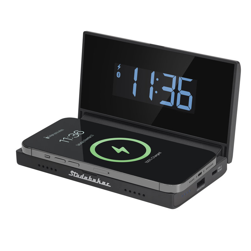 Digital Electric Tabletop Clock with Alarm, Black