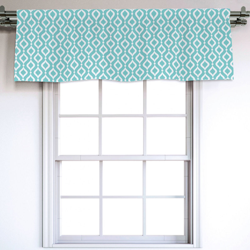 Sateen Geometric Ruffled Window Valance