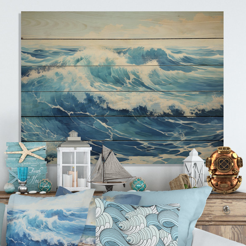 Blue Ocean Sapphire Infinity The Ocen I sur impression sur bois, H 10 po x l 20 po x P 0,78 po