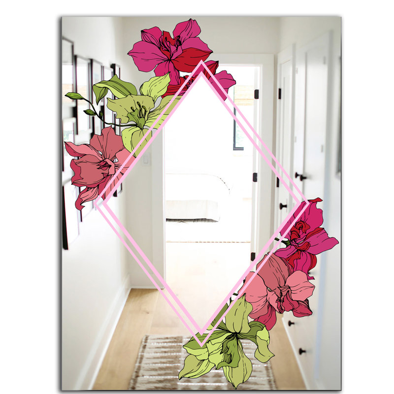 Miroir décoratif efflorescent, H 39,4 po x l 29,5 po x P 0,24 po