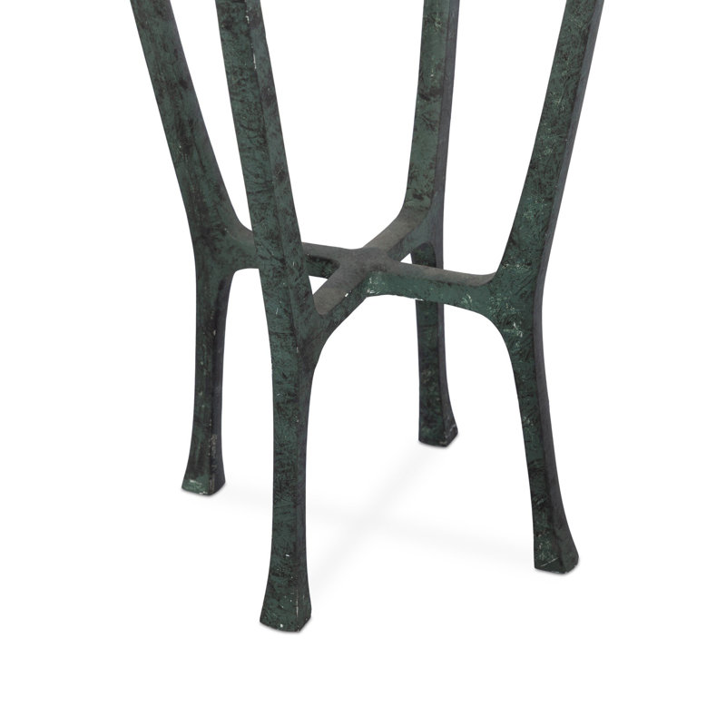 Creighton Glass End Table, Aged Brass