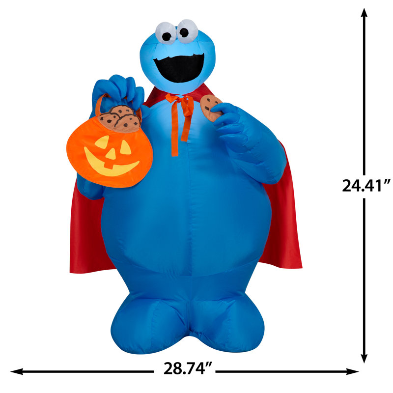 Airblown Cookie Monster with Cape Sesame Street