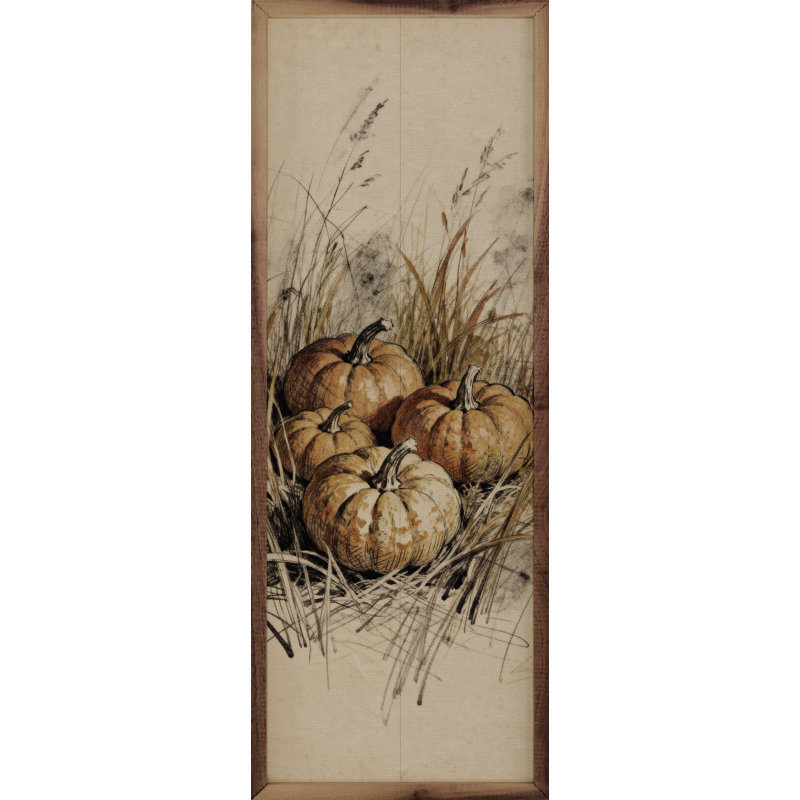 Simple Pumpkins And Grass, H 12 po x l 4 po