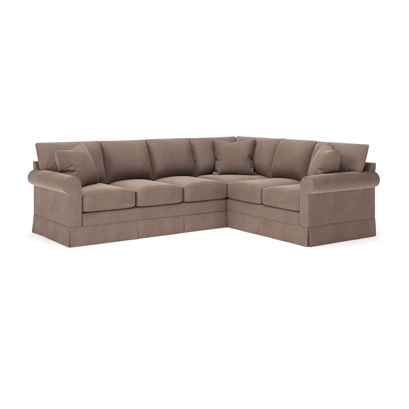 Friedman L-Sectional, Right Hand Facing, Bella Cocoa Performance Velvet