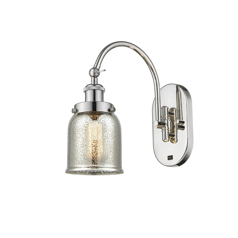 Shauna Swing Arm Sconce, Polished Nickel, No Bulb Included, Charcoal