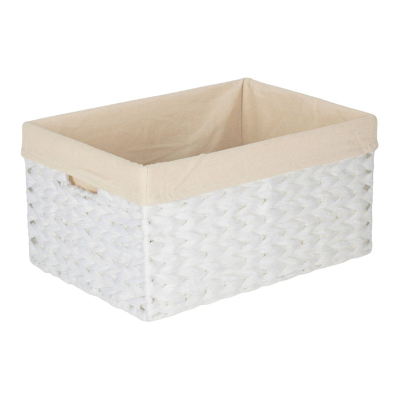 Beachcrest Home Wicker Decorative Basket, 18cm H x 37cm W x 25cm D, White
