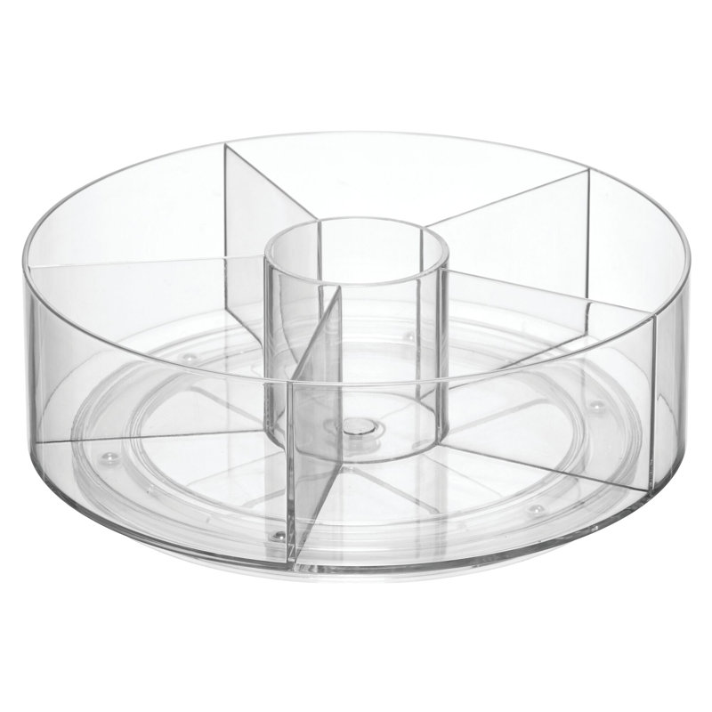 Clear BPA-Free Plastic 9" Rotating Tea Organizer with 5 Compartments