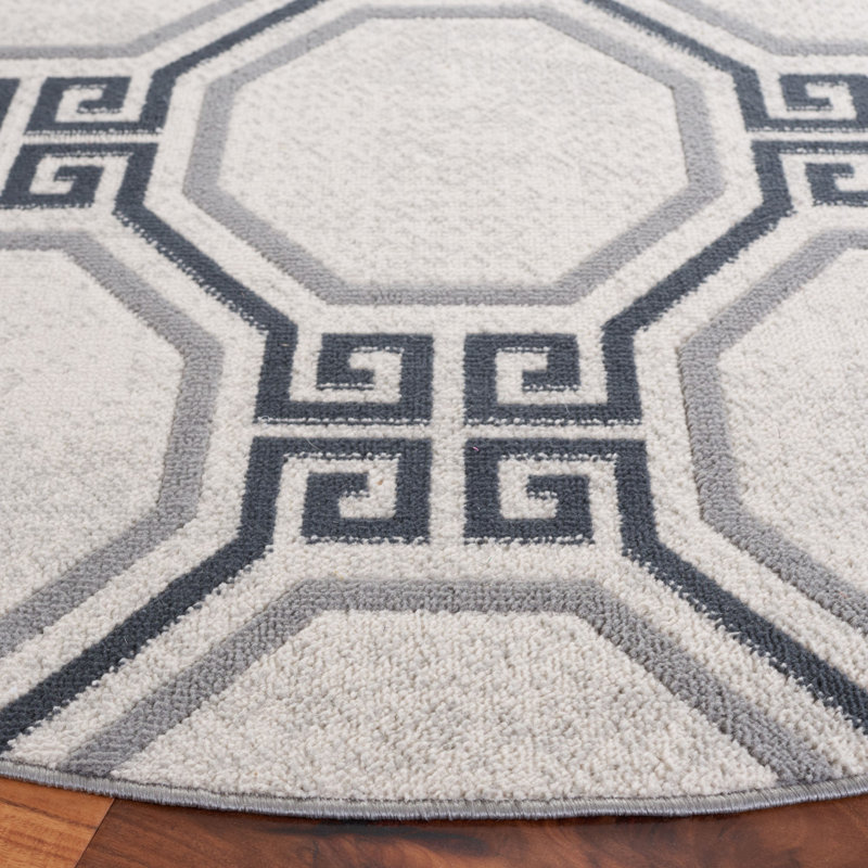 Aldeen Performance Geometric Rug, Round 6'7"