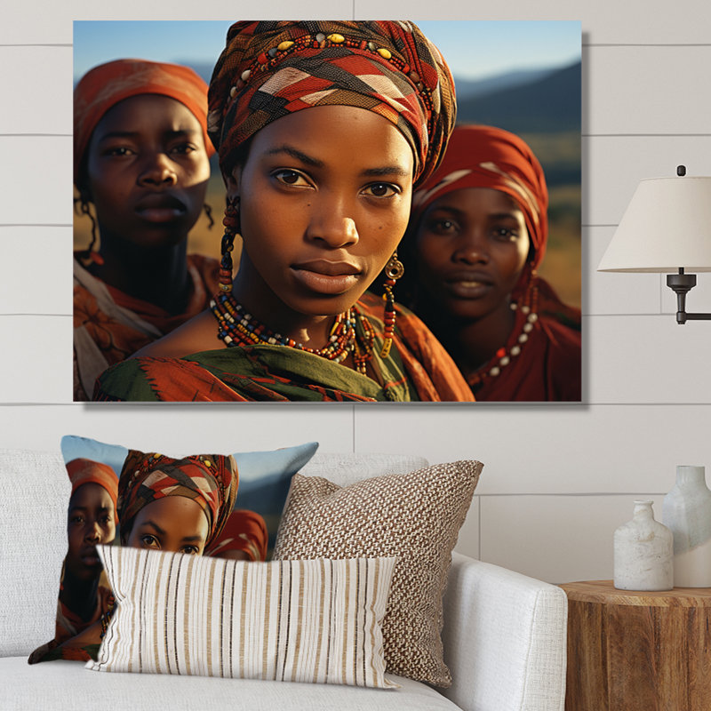 Tribu africaine Cielke, portrait de Xhosa II sur toile, H 24 po x l 32 po x P 1 po, Toile tendue