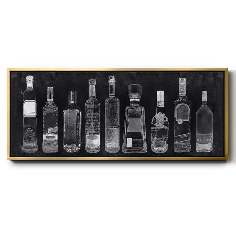 Bar Cart- Framed Canvas