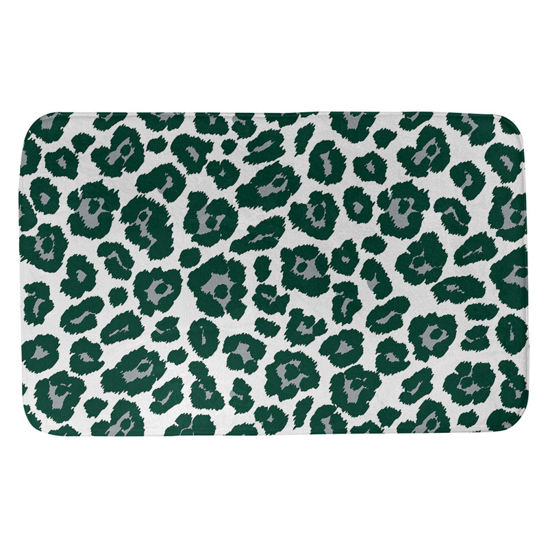Tapis pour salle de bain New York fly back foot, H 0,5 po x l 21 po x L 34 po, Blanc / gris/ vert forêt