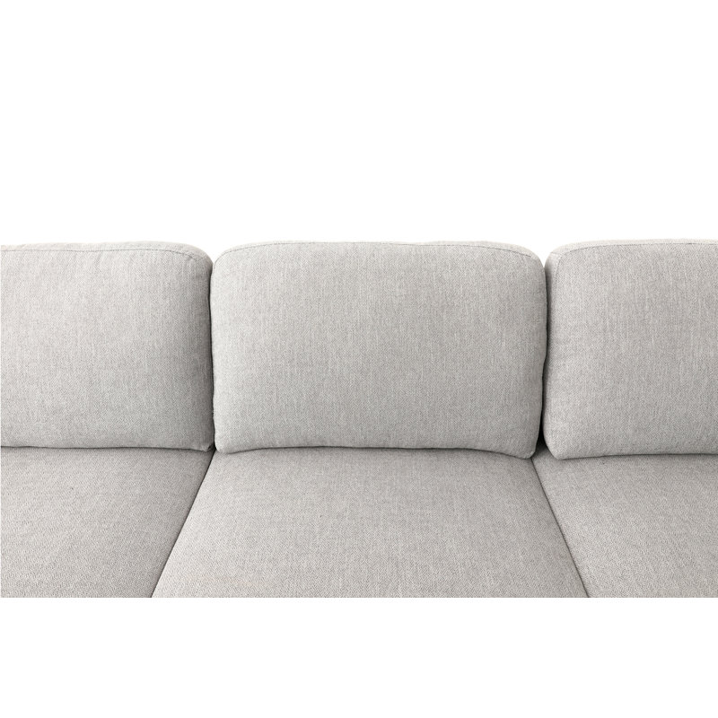 Cloud Flannel 8 - Piece Upholstered Sectional Modularity , Light Gray Microfiber/Microsuede