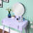 Purple Modern Vanity And Stool - Solid Rubberwood Frame, 31.5"W X 16.1"D 30.24"H Table, Ideal For Makeup Storage Contemporary Wood Frame Body, 30.24" Table Height, 15.75"D Top, Enhances Your-1907305814