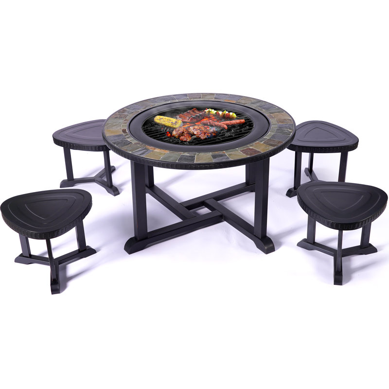 Alveiro Round Iron Fire Pit