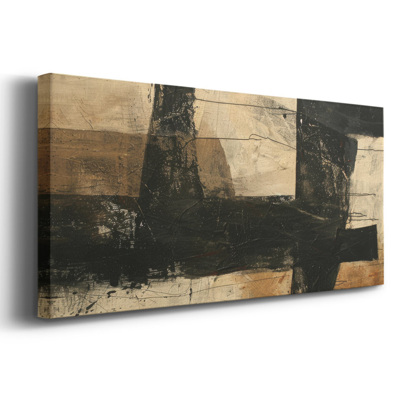 Toile tendue avec châssis abstrait # 3 LXV-Abstract Series, H 12 po x l 30 po